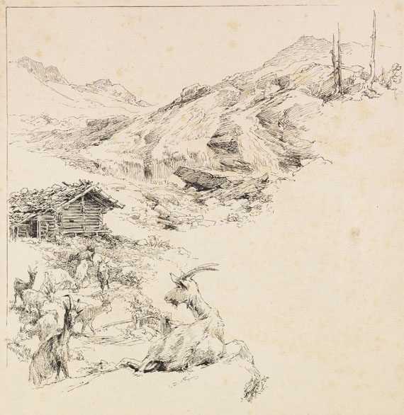 Edward Theodore Compton - Tuschzeichnung