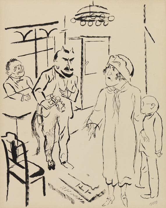 George Grosz - Tuschpinselzeichnung