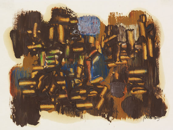 Fritz Winter - Öl auf Papier