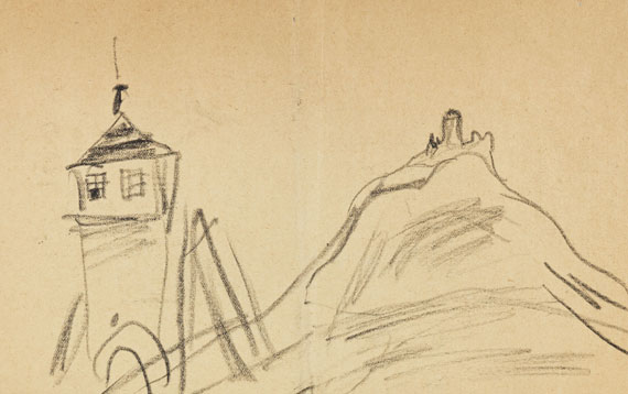 Lyonel Feininger - Kohlezeichnung