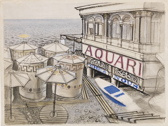 Karl Hubbuch - Aquarell