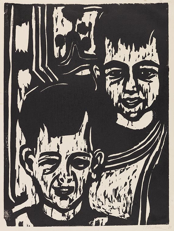 Ernst Ludwig Kirchner - Kinderportrait K-H. - Zwei Knaben (K&ouml;hler-Hau&szlig;en)