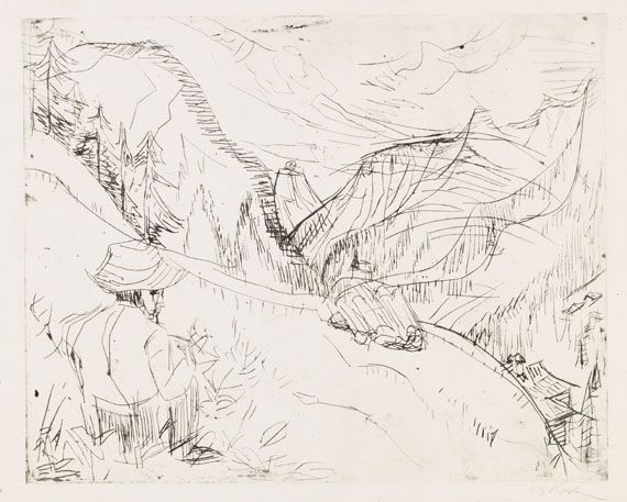 Ernst Ludwig Kirchner - Kaltnadelradierung