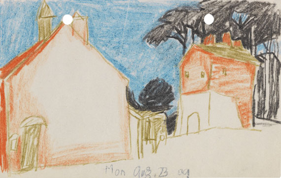 Lyonel Feininger - Buntstiftzeichnung