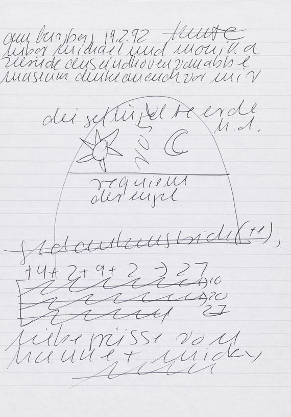 Hanne Darboven - Kugelschreiberzeichnung