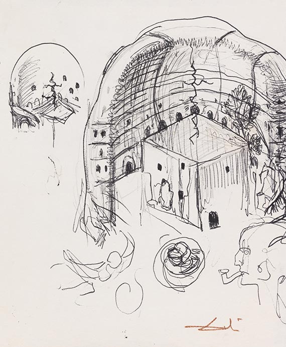 Salvador Dalí - Kugelschreiberzeichnung