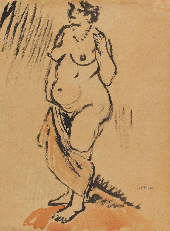 Hermann Max Pechstein - Tuschpinselzeichnung