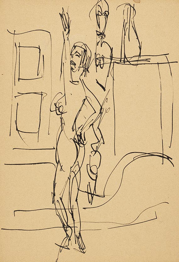 Ernst Ludwig Kirchner - Tuschfederzeichnung