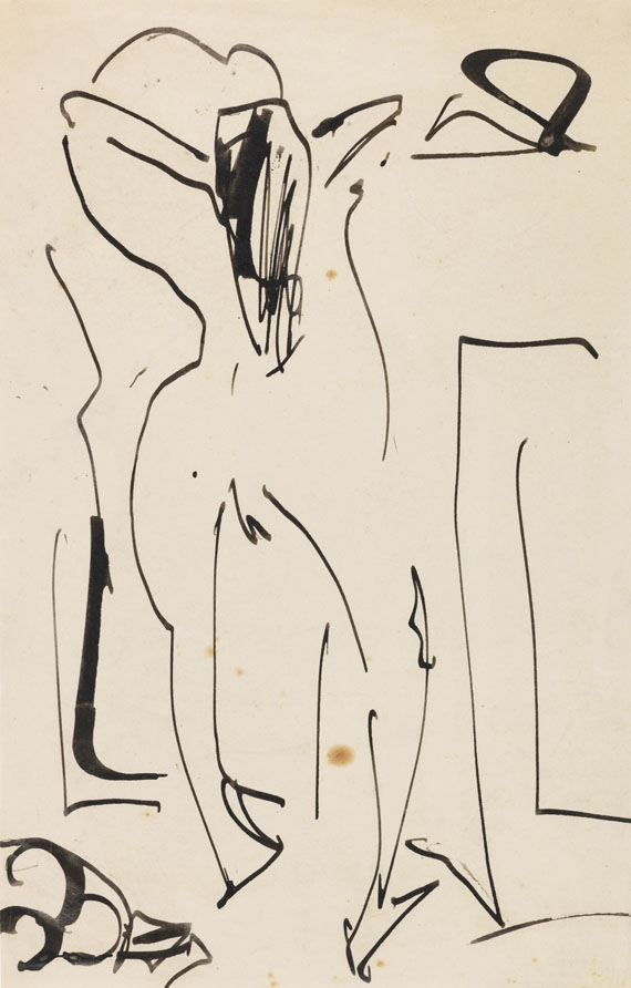 Ernst Ludwig Kirchner - Tuschzeichnung