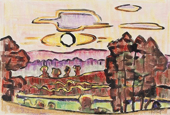 Karl Schmidt-Rottluff - Farbige Kreidezeichnung