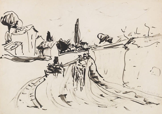 Erich Heckel - Tuschzeichnung