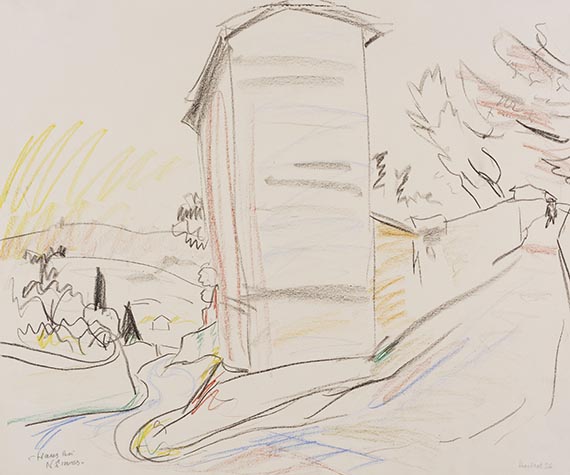 Erich Heckel - Farbige Kreidezeichnung