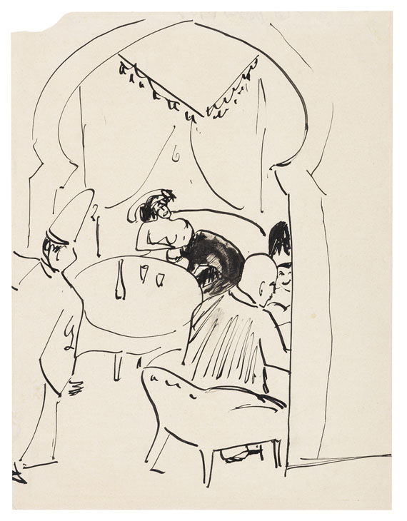 Ernst Ludwig Kirchner - Tuschfederzeichnung