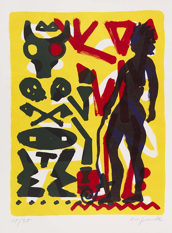 A. R. Penck (d.i. Ralf Winkler) - Farblithografie