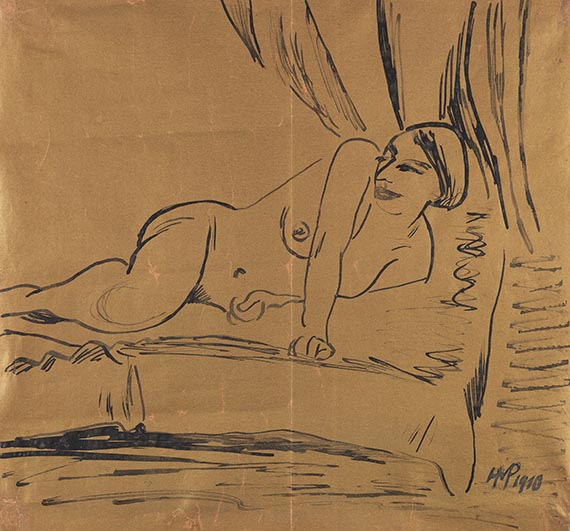 Hermann Max Pechstein - Tuschfederzeichnung
