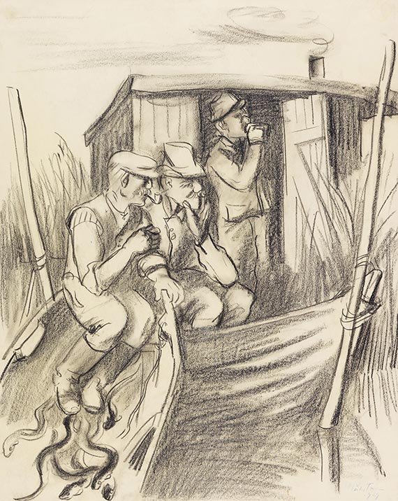 Hermann Max Pechstein - Kreidezeichnung