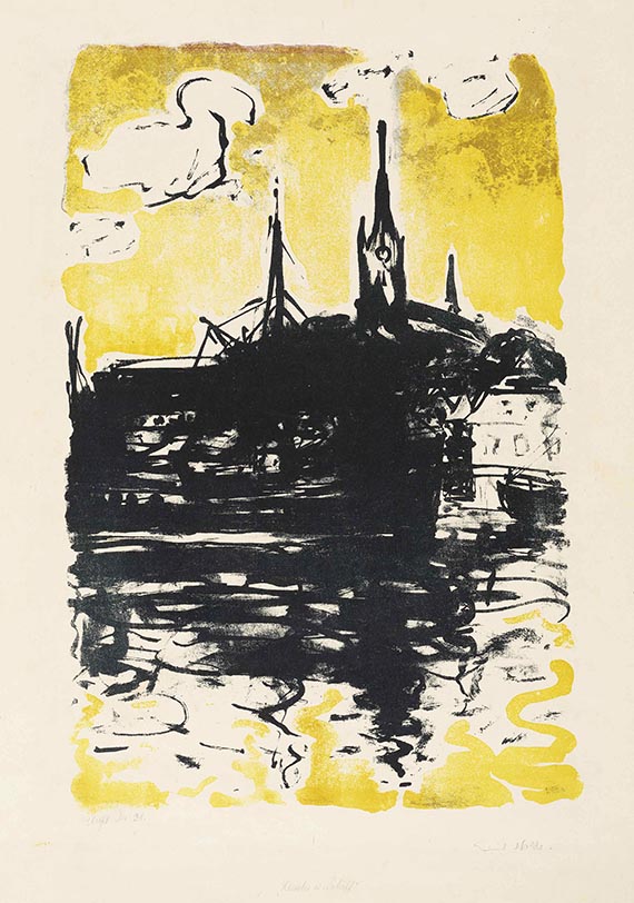 Nolde, Emil - Kirche und Schiff, Sonderburg