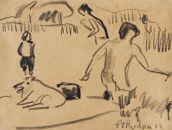 Ernst Ludwig Kirchner - Kohlezeichnung