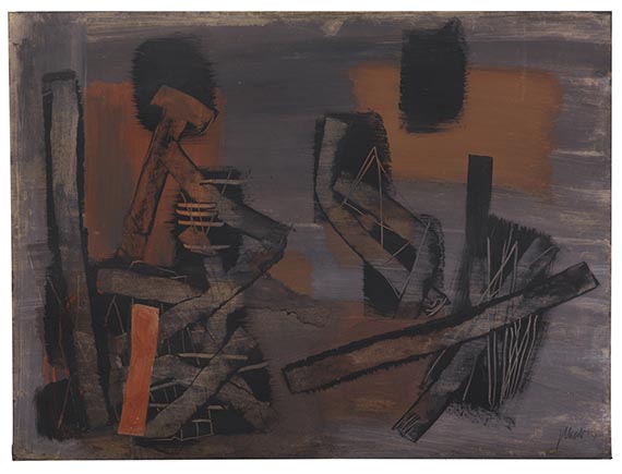Fritz Winter - Öl auf Papier