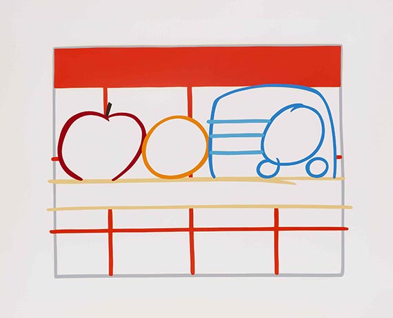 Wesselmann, Tom - Still life with apple, orange and radio
