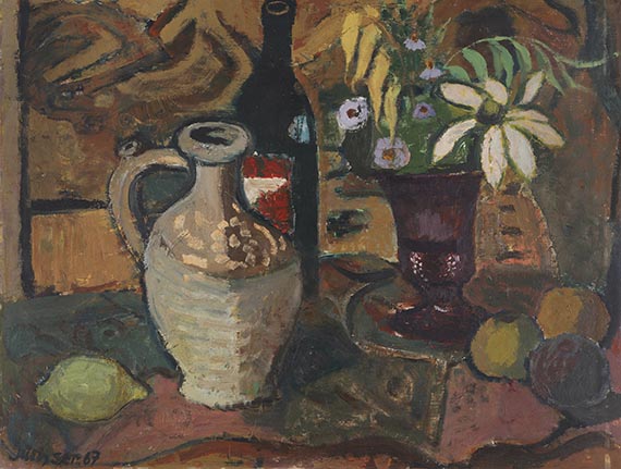 J&uuml;chser, Hans - Stillleben m. Rum&auml;nischem Bauernkrug