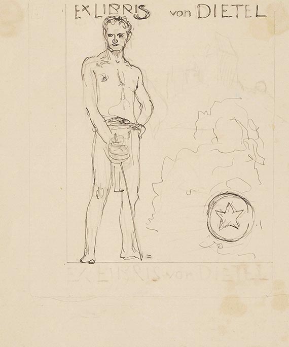 Klinger, Max - Entwurfszeichnungen für Ex libris (10 Bll.)