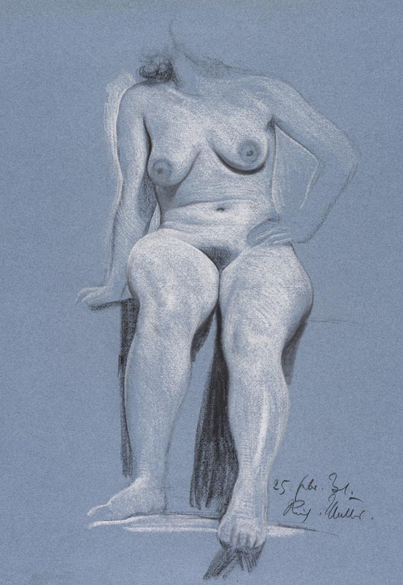 M&uuml;ller, Richard - Sitzender weiblicher Akt