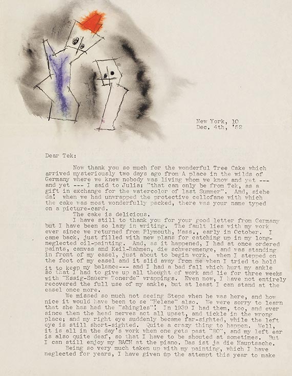 Lyonel Feininger - Brief 4.12.1952 (2 Ghosties)