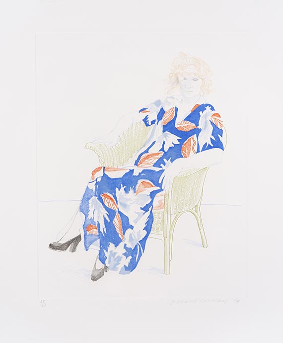 Hockney, David - Celia in a Wicker Chair